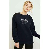 Metallica Kurukafa Baskılı Siyah Kadın Sweatshirt
