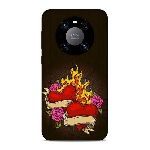 Lopard Huawei Mate 40 Pro Uyumlu Kılıf Tattoo's (14) Lansman Kılıf Çift Kalp