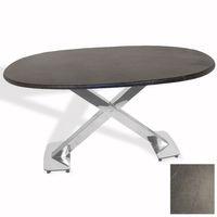 Dockers İks Masa Kromnikel Oval (94x146 - Werzalit, Allzalit yada Wermodin Tabla) - Grey Marble