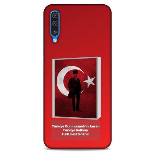 Samsung Galaxy A50 Kılıf Atatürk (4) Koruma Kılıfı Kırmızı