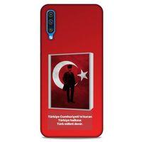 Samsung Galaxy A50 Kılıf Atatürk (4) Koruma Kılıfı Kırmızı