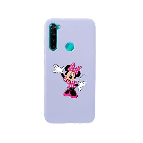 Xiaomi Redmi Note 8 Minnie Mouse Premium Silikonlu Lila Telefon Kılıfı
