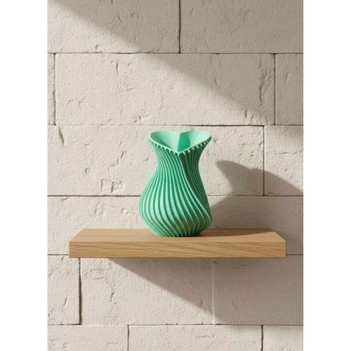 Kalpli Turkuaz Dekoratif Vazo 24 Cm Modern Şık Tasarım