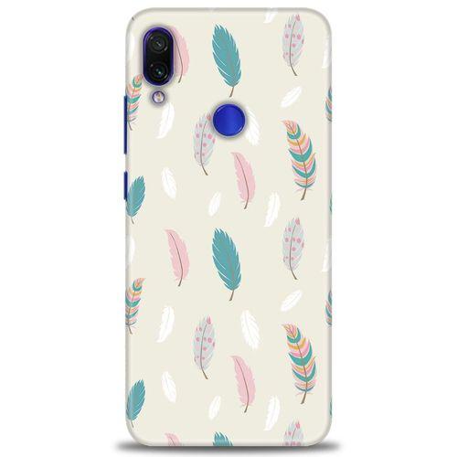 Xiaomi Redmi Note 7 Kılıf HD Baskılı Kılıf - Tüyler + Tam Ekran Koruyucu