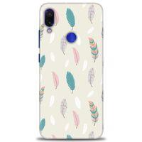 Xiaomi Redmi Note 7 Kılıf HD Baskılı Kılıf - Tüyler + Tam Ekran Koruyucu