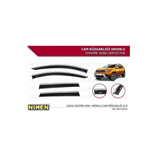Dacia Duster 2018+ Kromlu Cam Rüzgarlığı 4 Lü Uyumlu