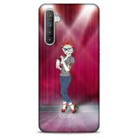 Oppo Realme XT Kılıf FunnyMaX (50) Shockproof Kılıf Koyu Pembe Kedi