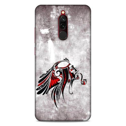 Lopard Xiaomi Redmi 8 Uyumlu Kılıf Tattoo's (43) Thin Fit Kılıf Pipolu Kızılderili