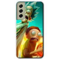 MRCİLETİSİM  Samsung Galaxy S21 FE Kılıf Kapak - Rick Morty +Hayalet Ekran Yandan Gözükmez