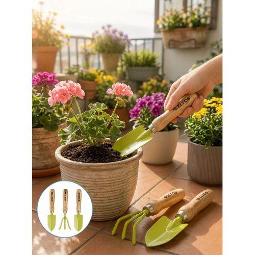 Ahşap Saplı Mini Bahçe El Aleti Seti Saksı Ve Çiçek Bakım Seti