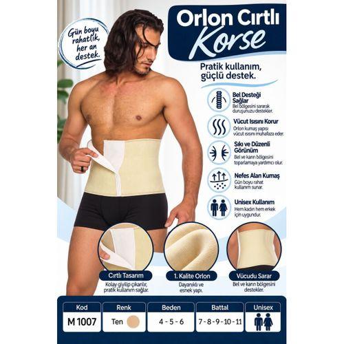 Orlon Cırtlı Korse – Unisex Bel ve Karın Destek Korsesi – M 1007 - Rylks