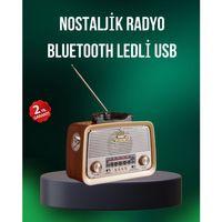 Taşınabilir Nostalji Radyo Bluetooth Usb Aux Girişli