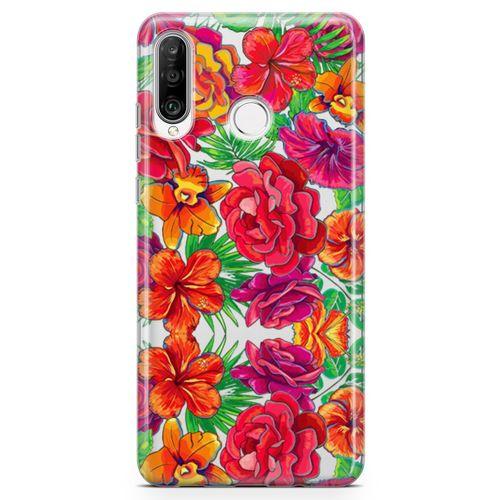Huawei P30 Lite 2020 Kılıf Yeşil Bahar Arka Kapak Koruma Desenli Full Koruyucu
