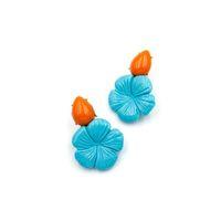 Çiçek Küpe - Turkuaz