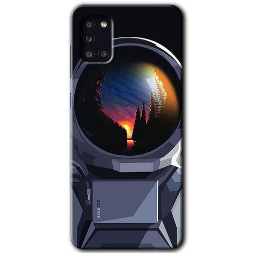 Potkal Hediye Fabrikası Samsung Galaxy A31 HD Baskılı Kılıf + 9D Tam Ekran Koruyucu - Astronot