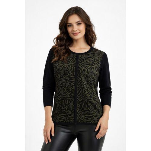 Kadın Zebra Desen Triko Kazak BGL-ST05286