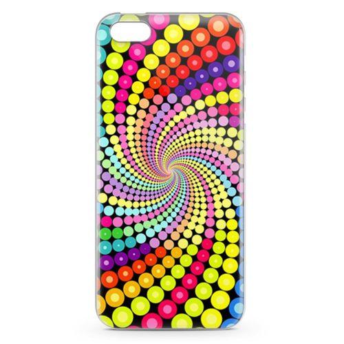 Apple iPhone 5s Kılıf Renkli Girdap Arka Kapak Koruma Desenli Full Koruyucu