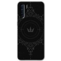 BeRa Aksesuar Oppo A91 Kılıf Baskılı Kapak - Siyah Mandala 1 +Tam Kaplayan Mat Seramik