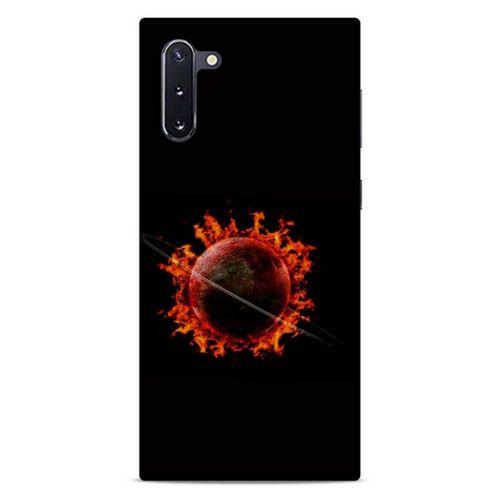 Lopard Samsung Galaxy Note 10 Uyumlu Kılıf FireX (47) Crystal Flex Kılıf Satürn Ateşi