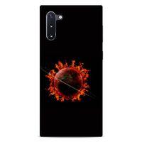 Lopard Samsung Galaxy Note 10 Uyumlu Kılıf FireX (47) Crystal Flex Kılıf Satürn Ateşi