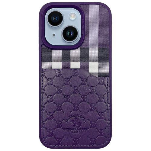 Fogy iPhone 14 (6,1) Uyumlu Santa Barbara Polo Racquet Club Plaid Kartvizitli Kapak