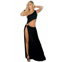 B100916 Derin Yırbrfaçlı Uzun Elbise