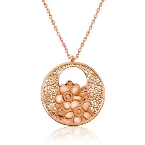 Lucky Life 925 Ayar Gumuss  Rose Yaşam Çiçeği Kolye