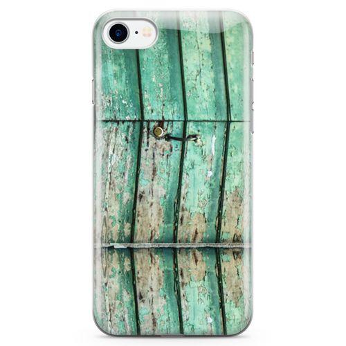 Apple iPhone 7 Kılıf Yeşil Tahta Kapı Arka Kapak Koruma Desenli Full Koruyucu