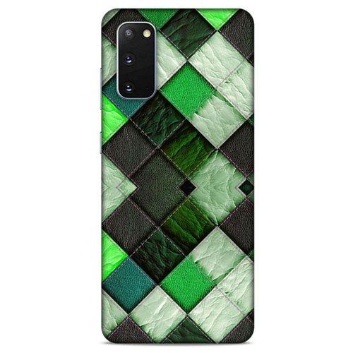 Samsung Galaxy S20 Kılıf Patchwork (17) Tasarım Kılıf Fıstık Yeşili