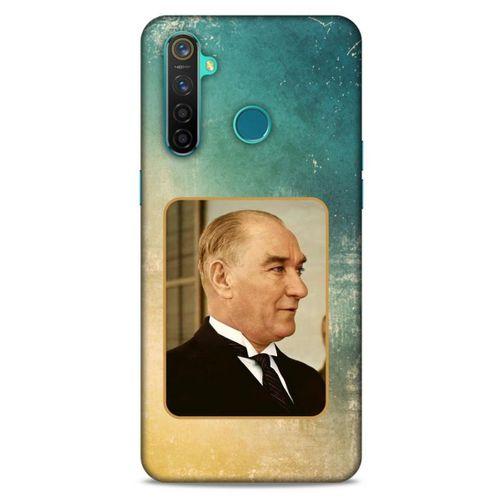 Oppo Realme 5 Pro Kılıf Atatürk (27) Tasarımlı Kılıf Sarı Yeşil