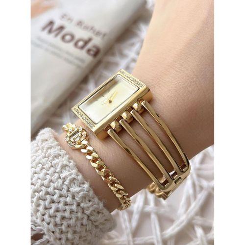 Ferrucci Kadın Kol Saati+Bileklik Özel Seri Çelik Kordon Kararma Renk Atma Yapmaz VS.BLKT.0748