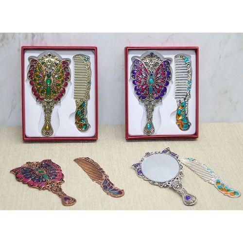 Kelebek Ayna Ve Tarak Seti Küçük Boy