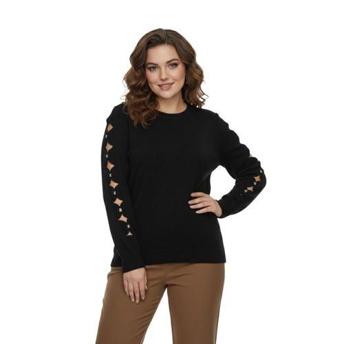 Kadın Kol Taşlı Modelli Sakallı Triko Kazak BGL-ST05077