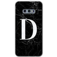 Samsung Galaxy S10e Kılıf HD Desen Baskılı Arka Kapak - Siyah Mermer Desenli D Harfi