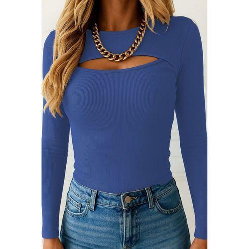 Kadın Uzun Kollu Pencere Detaylı Kaşkorse Bluz