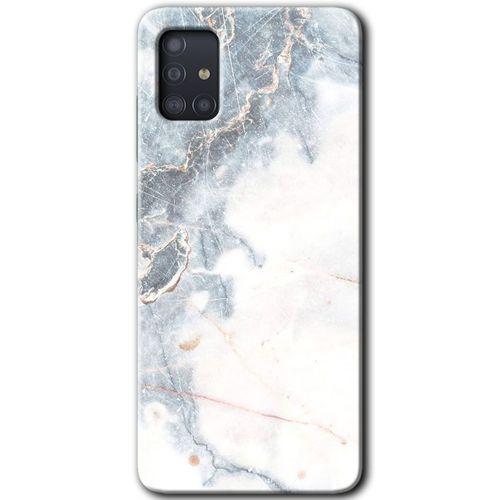 Samsung Galaxy A51 HD Baskılı Kılıf + 9D Tam Ekran Koruyucu - White Marble