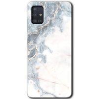 Samsung Galaxy A51 HD Baskılı Kılıf + 9D Tam Ekran Koruyucu - White Marble