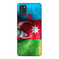 Samsung Galaxy A21s Uyumlu Kılıf Azarbaijan (42) Rugged Armor Kılıf Göz Bayrak