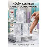3'lü Paket Kan Durdurucu Kan Taşı | Tıraş ve Kesik İçin Anında  Şap Taşı | Styptic Alum Blok 723125