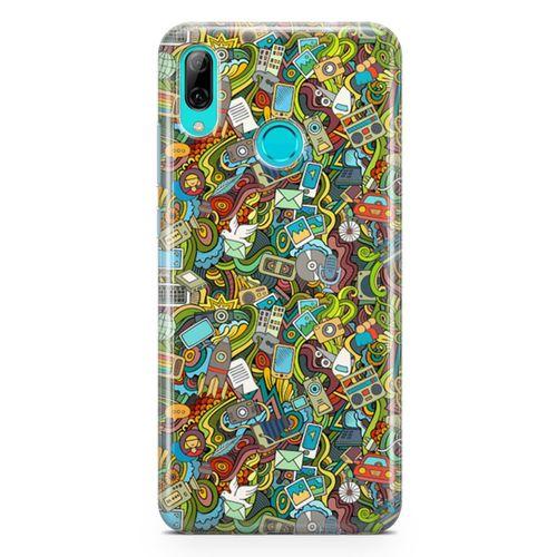 Huawei P Smart 2019 Kılıf Doodle Bilgisayar Cep Telefonu Arka Kapak Koruma Desenli Full Koruyucu