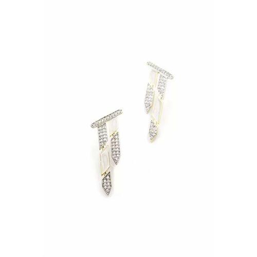 Taşlı Mineli Küpe - Altın