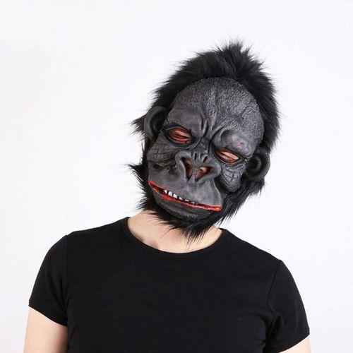 Lateks Goril Maskesi Maymun Maskesi Et Maskesi Orangutan Siyah Saçlı 1 No