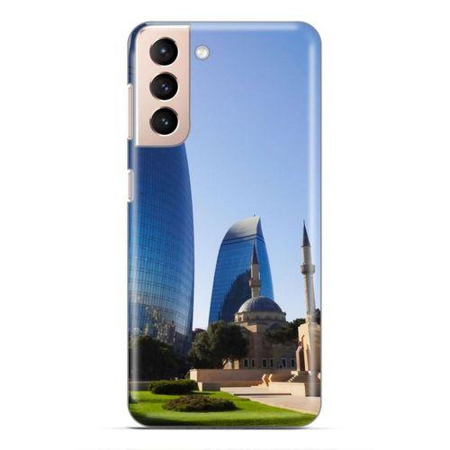 Samsung Galaxy S21 FE Uyumlu Kılıf Azarbaijan (37) Silicone Cover Kule ve Camii