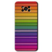 MRCİLETİSİM Poco x3 Pro Kılıf HD Desen Baskılı Arka Kapak + Temperli Cam - Colorful Lines