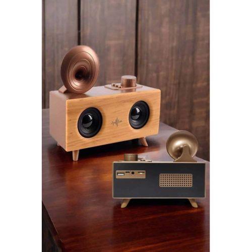 Bluetooth Hoparlör Ahşap Klasik Retro Gramofon Bluetooth Müzik Kutusu
