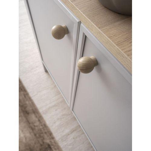 Yakamoz Sis Gri Çekmeceli Dolaplı Aynasız Büfe Konsol 185x48x82cm