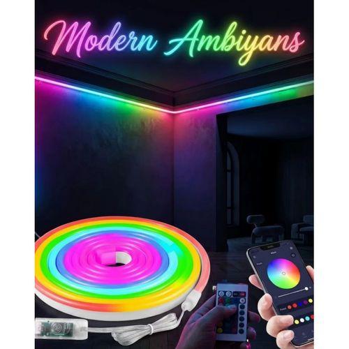 Dekoratif Rgb Led Şerit Neon Işık 3 Metre Su Geçirmez Uzaktan Kumandalı Ortam Aydınlatması