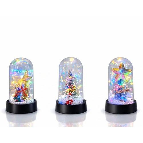 Yılbaşı Temalı Işıklı  Dekoratif Cam Fanus Alk5038