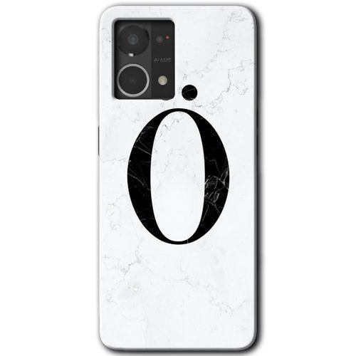 Oppo Reno 7 4G Kılıf HD Desen Baskılı Arka Kapak - Beyaz Mermer Desenli Ö Harfi