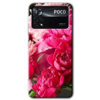 Poco x4 Pro Kılıf HD Desen Baskılı Arka Kapak - Kırmızı Beyaz Gül + Kırılmaz Cam